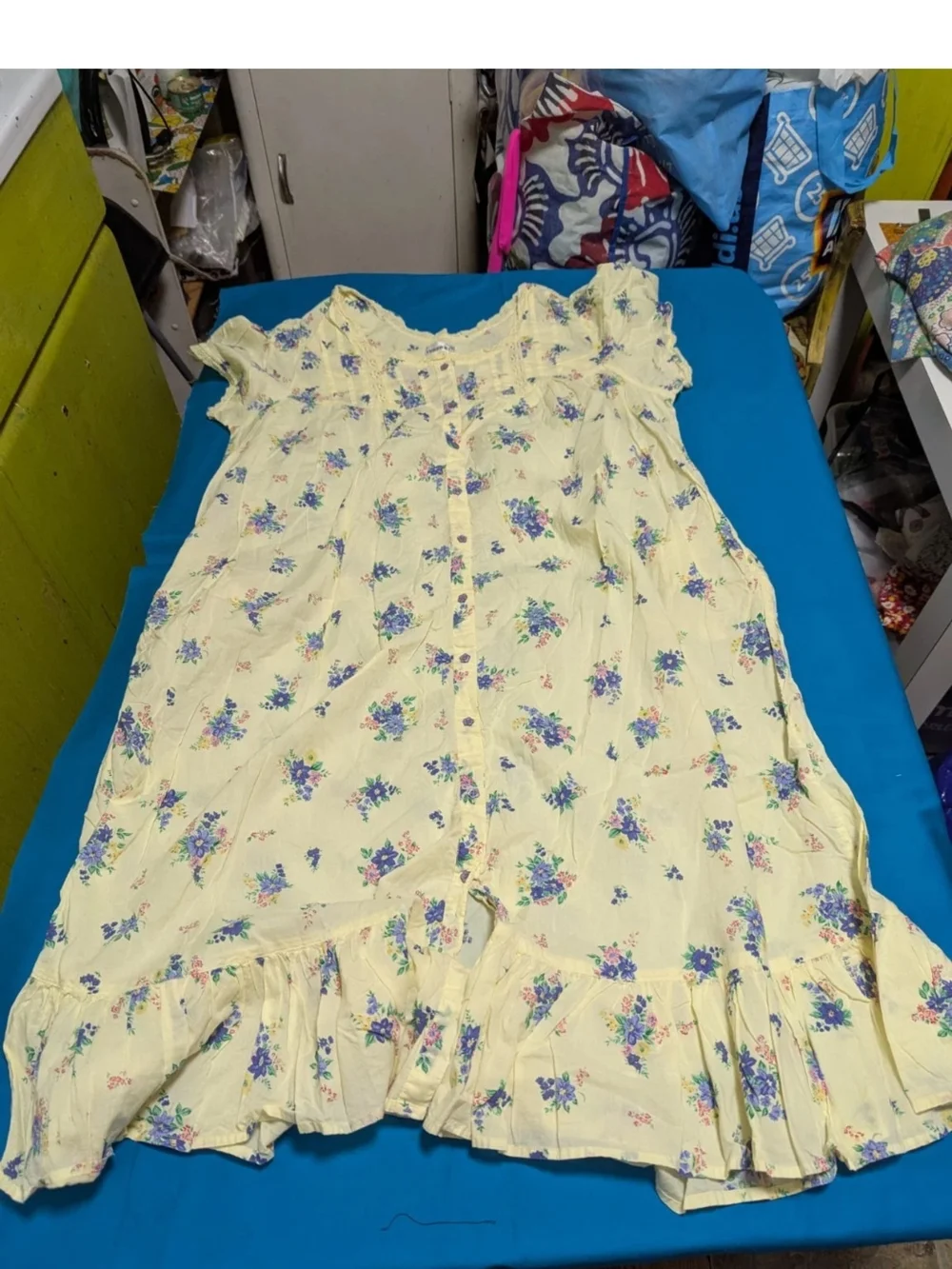 Romantic Yellow Size 18/20 Floral Summer House Dress Prarrie - Picture 5 of 7